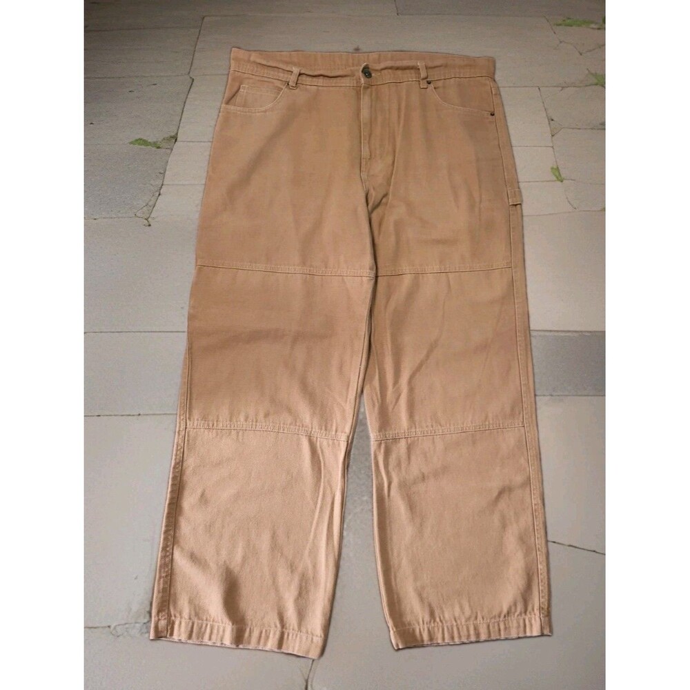 No Boundaries Men's Brown Duck Canvas Double Knee Carpenter Pants 36x31...